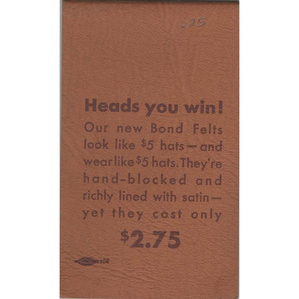Vintage Bond Clothes Buffalo NY Advertising Matchbook Cover Two Trousers Suit - Picture 2 of 3